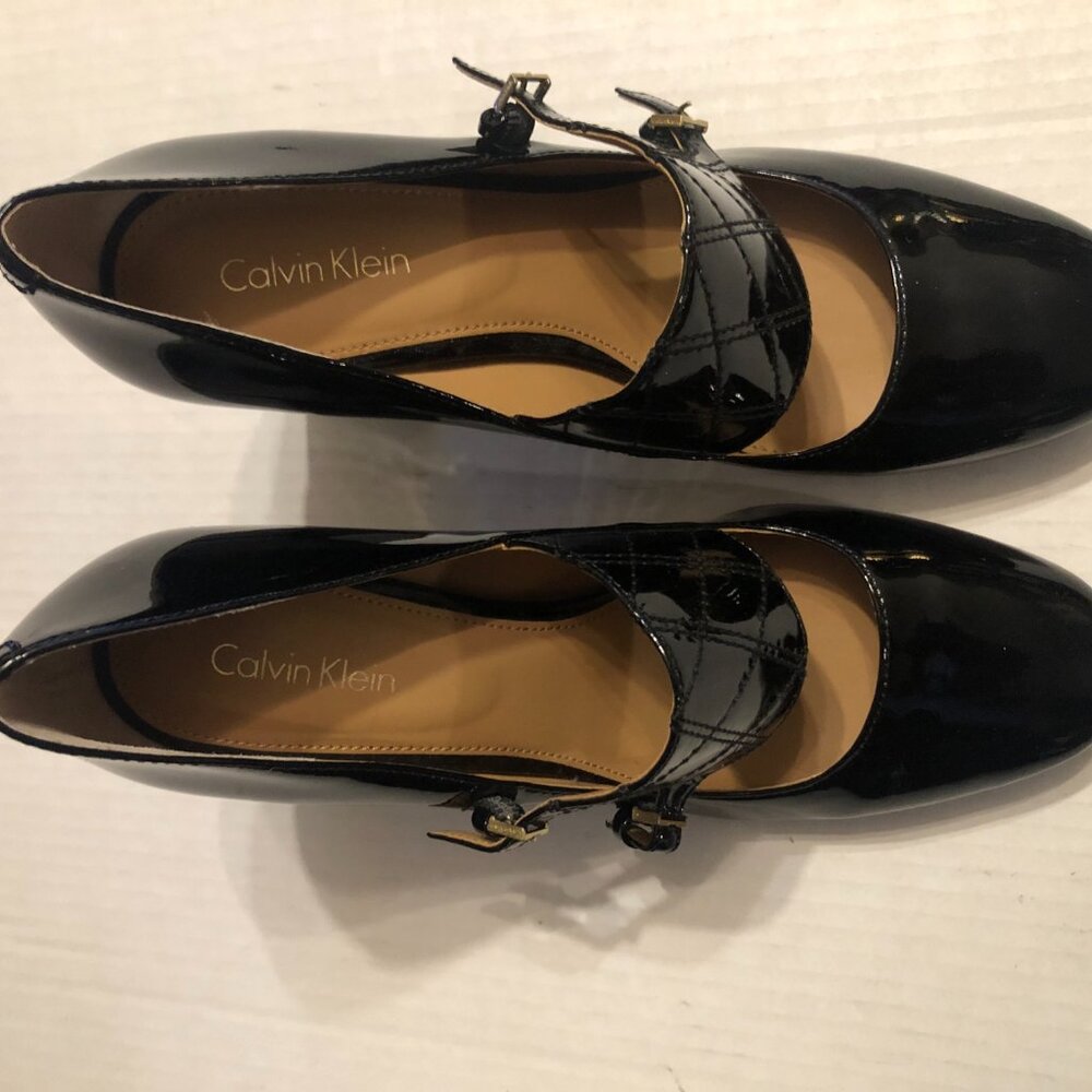 Calvin Klein women's new black patent leather high heel shoes size: US 8/ EU 38 - Picture 2 of 12